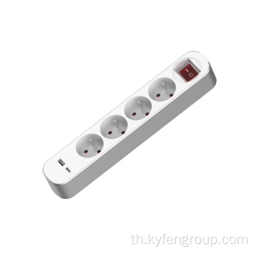 4 Outlets Power Strip พร้อม 2 USB 2.4A